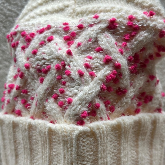 Trina Turk Pink Sprinkle and Cream Winter Beanie and Scarf Set main image 6